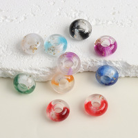 Perles d'abacus en résine de 14 mm, 15 mm, 17 mm, 20 mm pour la fabrication de bracelets DIY - Perles intercalaires à grand trou pour breloques de sacs, décorations de chaussures