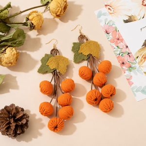 Pendientes de Calabaza de Halloween, Pendientes Colgantes de Calabaza de Otoño, Lindos Pendientes de Cosecha Otoñal para Mujer - Product Image 5