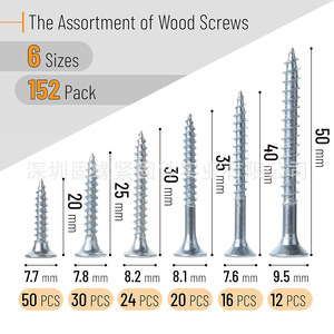Wood Screws 152pcs Boxed Metric Phillips Head Countersunk Stainless Steel For Wood Fasteners - Product Image 1