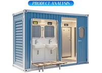 Toilettes mobiles portables certifiées CE, panneau sandwich, 1 poste, sanitaires temporaires extérieurs, relocalisation facile pour chantier de construction