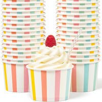 Vaso desechable impermeable de pared simple para helado con cuchara y tapa para máquina expendedora, logotipo personalizado, 4 oz