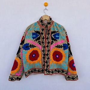 Chaqueta de Algodón Bordada Suzani Premium Hecha a Mano para Mujer, Estilo Bohemio Tradicional de Lujo, Abrigo Corto de Arte Folclórico, Venta Caliente 2026 - Product Image 1