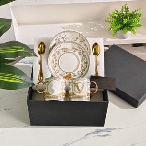 Juego de Tazas de Café de Lujo Estilo Americano Moderno con Cuchillo, Tenedor y Cuchara, Porcelana China, Apto para Lavavajillas y Microondas, Regalo para el Hogar y la Oficina - Product Image 3