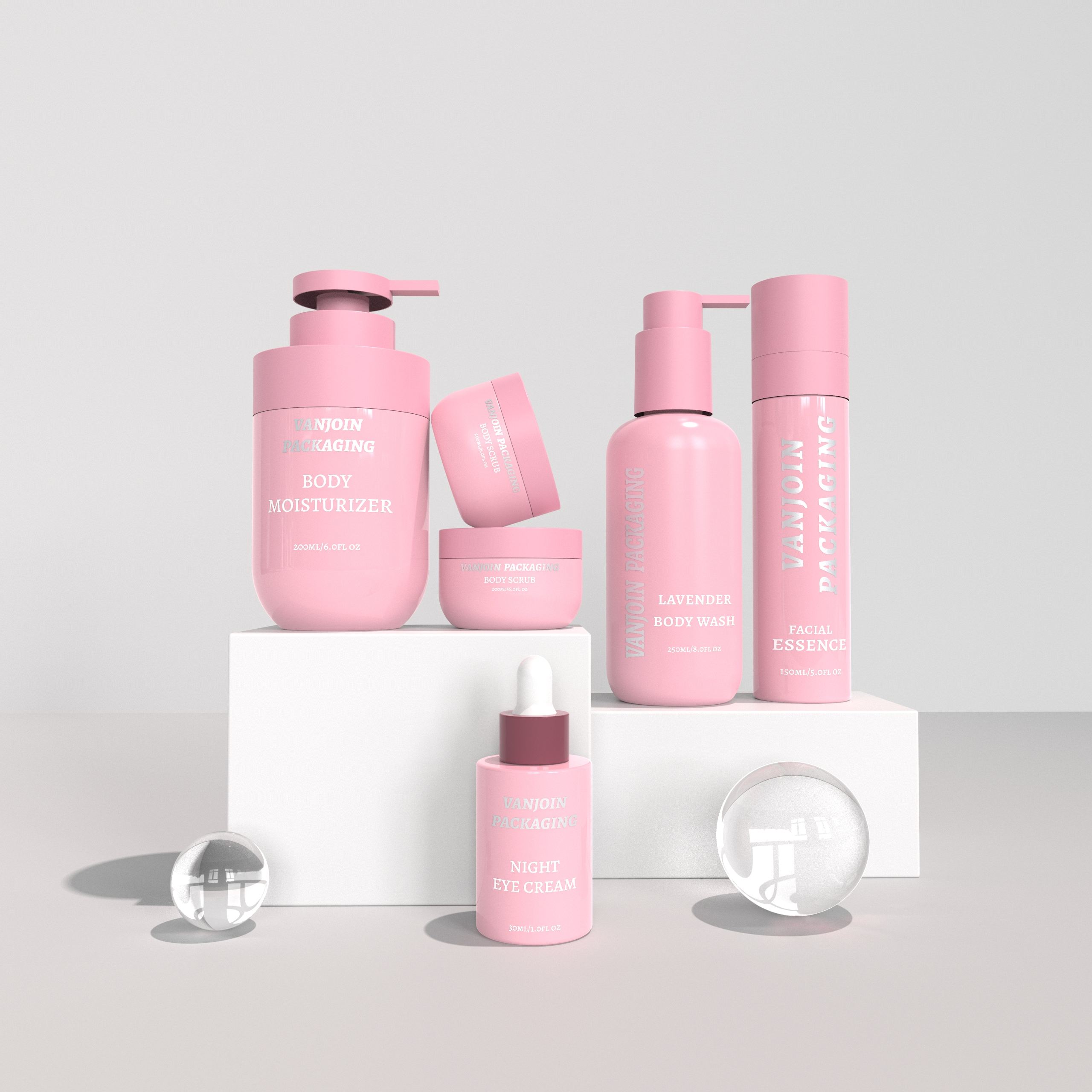 空容器 化粧品 ピンク プラスチック スキンケア セット パッケージング
