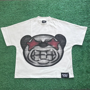เสื้อยืดคอตตอนคุณภาพสูง 300 GSM หนักพิเศษสำหรับผู้ชาย ผ้าฝ้าย 100% ทรงหลวมไหล่ตก ตัดเย็บทรงครอป แขนสั้น สีพื้น - Product Image 1