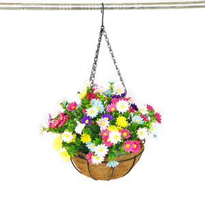 Grands paniers suspendus de 24 pouces pour plantes, <span class=keywords><strong>pots</strong></span> de fleurs, jardinières en fil métallique avec doublure en coco pour plantes artificielles, extérieur, intérieur, vert - Product Image 3