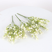 Bunga Gypsophila PVC Cetakan Injeksi dengan Pegangan Lem Sentuhan Lembut, Bunga Palsu Langit Berbintang untuk Dekorasi Pernikahan, Rumah, dan Ruang Tamu