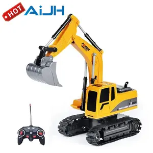AiJH Rc aleación excavadora 2,4G Rc coche 11CH Control remoto Metal 1/20 aleación excavadora Rc juguete