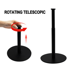 New Design Adjustable Eco-Friendly Multiple Use <b>Rack</b> Black Metal Retractable Toilet Paper Holder for Countertop - Product Image 2
