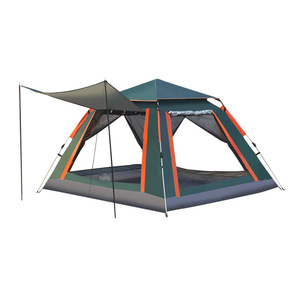 Tente à ouverture rapide pour 4 personnes, tissu Oxford vert bleu, imperméable, protection solaire, camping en plein air, parc, plage, aucune installation requise - Product Image 5