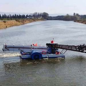 Configuration et modèle de <span class=keywords><strong>bateau</strong></span> de nettoyage de lotus d'eau, d'herbe aquatique et d'herbe cassée sur <span class=keywords><strong>la</strong></span> surface de <span class=keywords><strong>la</strong></span> rivière - Product Image 3