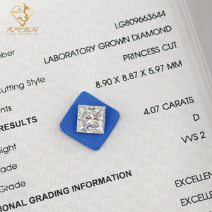 Diamant de laboratoire cultivé en laboratoire, taille princesse carrée, certifié IGI, 1CT 2CT 3CT 5CT, VVS VS, HPHT CVD, diamant de laboratoire en vrac - Product Image 2