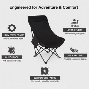 Biểu Tượng Tùy Chỉnh Siêu Nhẹ Cao Cấp Có Thể Gập Lại Cắm Trại Mặt Trăng Ghế Với Khung Hợp Kim Nhôm Và Ghế Độn Cho Cuộc Phiêu Lưu Ngoài Trời - Product Image 3