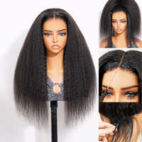 Perruque de cheveux humains vierges sans colle, avec dentelle coupée transparente, ondulée, avec closure frontale, vente en gros, fournisseur d'usine