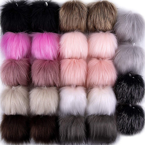 Pompones de Pelo Sintético de Zorro y Mapache al por Mayor de Fábrica con Broche/Alfiler/Pegatina - Product Image 6