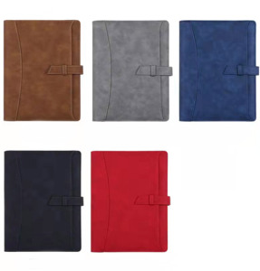 Custom logo Blue Pu Leather Hardcover Notebook A5 Planner Journal Notebook with Pocket Business Office <strong>Work</strong> Notepad <strong>Diary</strong> - Product Image 5