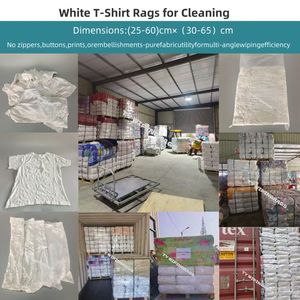 أكياس قماش بيضاء للتنظيف الصناعي 100% قطن، وزن 25 كجم، قصاصات قماش بيضاء للرسامين، مناسبة لقص القمصان - Product Image 5
