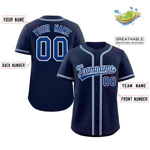 เสื้อเบสบอลแท้สไตล์คลาสสิกสีกรมท่า-เทาแบบกำหนดเอง - Product Image 2