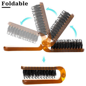 Portable pliant cochon <span class=keywords><strong>crinière</strong></span> peigne cheveux bouclés moelleux maquillage coiffure peigne en plastique maison pour voyage maison sanglier poils brosse à cheveux - Product Image 6