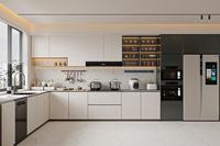 Balom Armoires de cuisine italiennes haut de gamme Concept ouvert Appareils intégrés Cuisine moderne minimaliste en bois massif