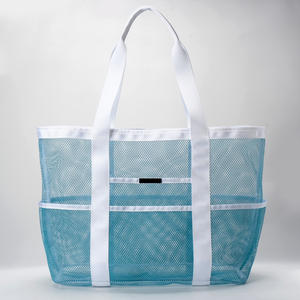 Bolsa grande personalizada para <span class=keywords><strong>piscina</strong></span>, colorida bolsa de playa de malla de verano para juguetes familiares, vacaciones, esencial, a prueba de arena con bolsillos - Product Image 3