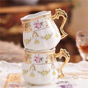 Juego de Té de Porcelana Ecológico con Borde Dorado Estilo Europeo Vintage y Flores Rurales, a Precio Bajo con Descuento - Product Image 6