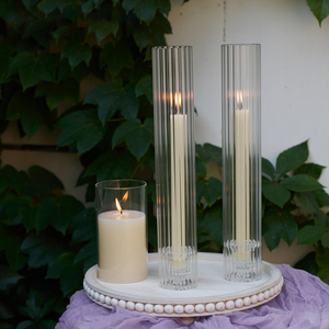 High-End Hotel Security <b>Candle</b> Holder Windproof Glass Vertical Pattern Decorative Bracket Transparent <b>Candle</b> Jars Lanterns - Product Image 5