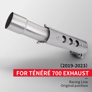 Tubo de Escape Deslizante para <span class=keywords><strong>Yamaha</strong></span> Tenere 700 2019-2023 XTZ690 <span class=keywords><strong>T7</strong></span> <span class=keywords><strong>T7</strong></span>, Silenciador de 51 mm, Tubo de Enlace Medio con Protector de Calor - Product Image 2