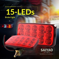 Feux latéraux de camion à LED 15W, 15 perles, 12V 24V universels, feux de recul, feux de conduite anti-collision haute luminosité, feux antibrouillard/de conduite, feux de freinage