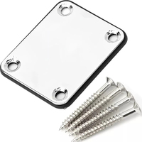 Vente en gros de plaque de manche de guitare électrique chromée à 4 trous en métal argenté ou noir pour guitare électrique ou basse ST
