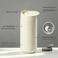 Nouvelle Tasse Isotherme en Acier Inoxydable 304 de 450 ml, Bouteille d'Eau Portable à Double Paroi Sous Vide avec Couvercle Coulissant, Vente en Gros Transfrontalière