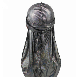 Chapeau de pirate à longue queue Chapeau turban soyeux élastique Brillant de haute qualité Pas cher Long <span class=keywords><strong>Durag</strong></span> pour hommes - Product Image 1