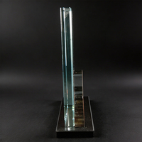 Trophée en cristal Neelpure 130997 avec motif imprimé de plateforme pétrolière et base en métal noir pour les récompenses d'entreprise du secteur de l'énergie