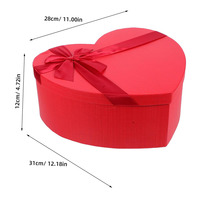 7905 Style romantique rouge forme de coeur grande boîte-cadeau pour emballer chocolat présent fleur réutilisable robuste saint valentin boîte-cadeau
