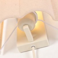 Applique murale Japandi Wabi Sabi à brancher, abat-jour en tissu de lin ondulé, lampe murale décorative d'intérieur pour chambre à coucher et chevet