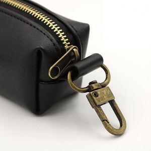 Distributeur de sacs à déjections canines en cuir PU avec fermeture éclair et mousqueton pour l'extérieur, organisateur de sacs à déchets pour animaux de compagnie - Product Image 5