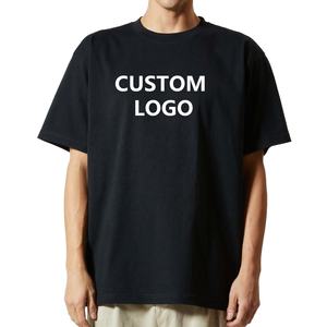 Camiseta de algodón 100% de peso pesado con cuello redondo, camiseta de gran tamaño, camiseta en blanco, camiseta personalizada con logotipo estampado de alta calidad para hombres - Product Image 2