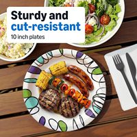 Assiettes en carton For Basics Ultra 10 pouces jetables, résistantes aux micro-ondes, aux liquides et aux coupures, paquet de 100 unités (l'emballage peut varier)