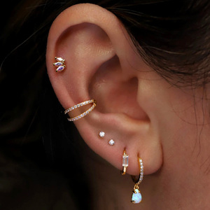 Anneau de nez en forme de cœur en alliage de titane F136 avec incrustation de zircon pour bijoux de piercing unisexe - Product Image 2