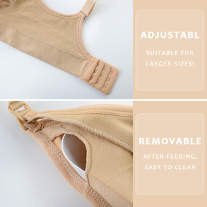 <span class=keywords><strong>M</strong></span>-XL Groothandel Klassieke Hot Selling Grote Borsten Vooraan Open Comfortabele Zwangerschaps- en Borstvoedingsbeha Zonder Beugels met Pads - Product Image 4