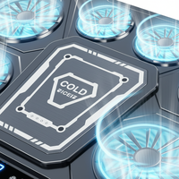 Support de refroidissement pour ordinateur portable D13 à 6 ventilateurs, refroidi par air, en aluminium et plastique, RGB, pour le bureau et l'e-sport