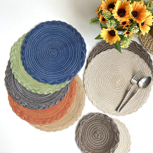<span class=keywords><strong>Tapis</strong></span> <span class=keywords><strong>de</strong></span> table isolé tissé <span class=keywords><strong>en</strong></span> <span class=keywords><strong>jute</strong></span> napperon antidérapant anti-chaud pour <span class=keywords><strong>cuisine</strong></span> domestique <span class=keywords><strong>tapis</strong></span> décoratif <span class=keywords><strong>de</strong></span> restaurant occidental pour usage hôtelier - Product Image 1