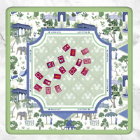 Tapis de Mahjong Antidérapant Pliable de Luxe Moderne en Caoutchouc, Grande Table de Jeu Portable, Bord Cousu Étanche et Durable