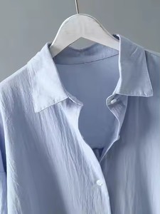 <span class=keywords><strong>Robe</strong></span> mi-longue vintage surdimensionnée femmes coton 2025 printemps été vêtements coréens décontractés longue <span class=keywords><strong>robe</strong></span> chemise <span class=keywords><strong>blanche</strong></span> - Product Image 5