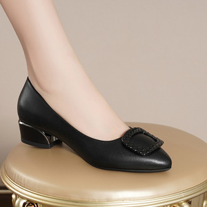 Nouvelles Chaussures de Travail Printemps pour Femmes - Mocassins Confortables à Bout Carré et Pointu, Couleur Unie - Product Image 2