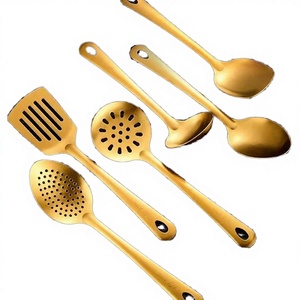 Premium 6-Piece Stainless Steel Lightweight Oven <b>Microwave</b> Safe Heat Resistant Kitchen Utensil <b>Set</b> Includes Ladle Slotted Pasta - Product Image 3