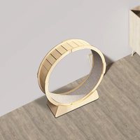 Roue d'exercice pour chat en bois naturel écologique avec bois et peluche pour tous les chats – Idéale pour arbre à chat et griffoir