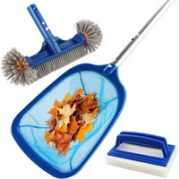 Verstellbares Pool-Skimmer-Netz und Laubkescher-Set mit Aluminiumstange und feinem Netzgewebe – Poolreinigungswerkzeug für Pools, Spas und Teiche