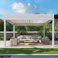 Gazebo de Tamaño Personalizado 3x3 3x4 3x6 4x6 con Recubrimiento en Polvo RAL Negro Blanco Gris Beige Marrón Verde Acabado en Madera Natural Imitación Madera