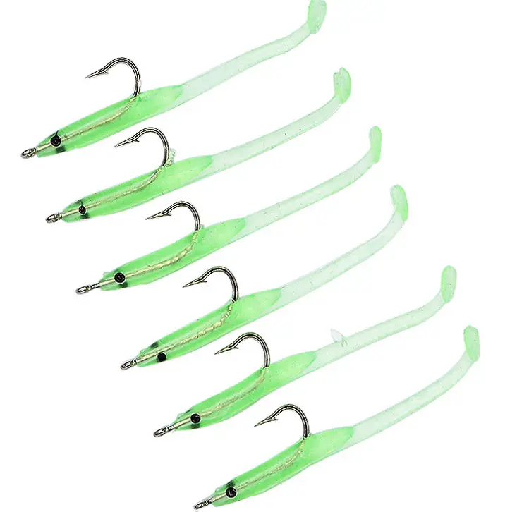 Factory価格10ピース/ロット6.8センチメートル1グラム5.6センチメートル0.5グラムEel Bass Fishing Soft Bait Tiddler Bait With Hook Lure